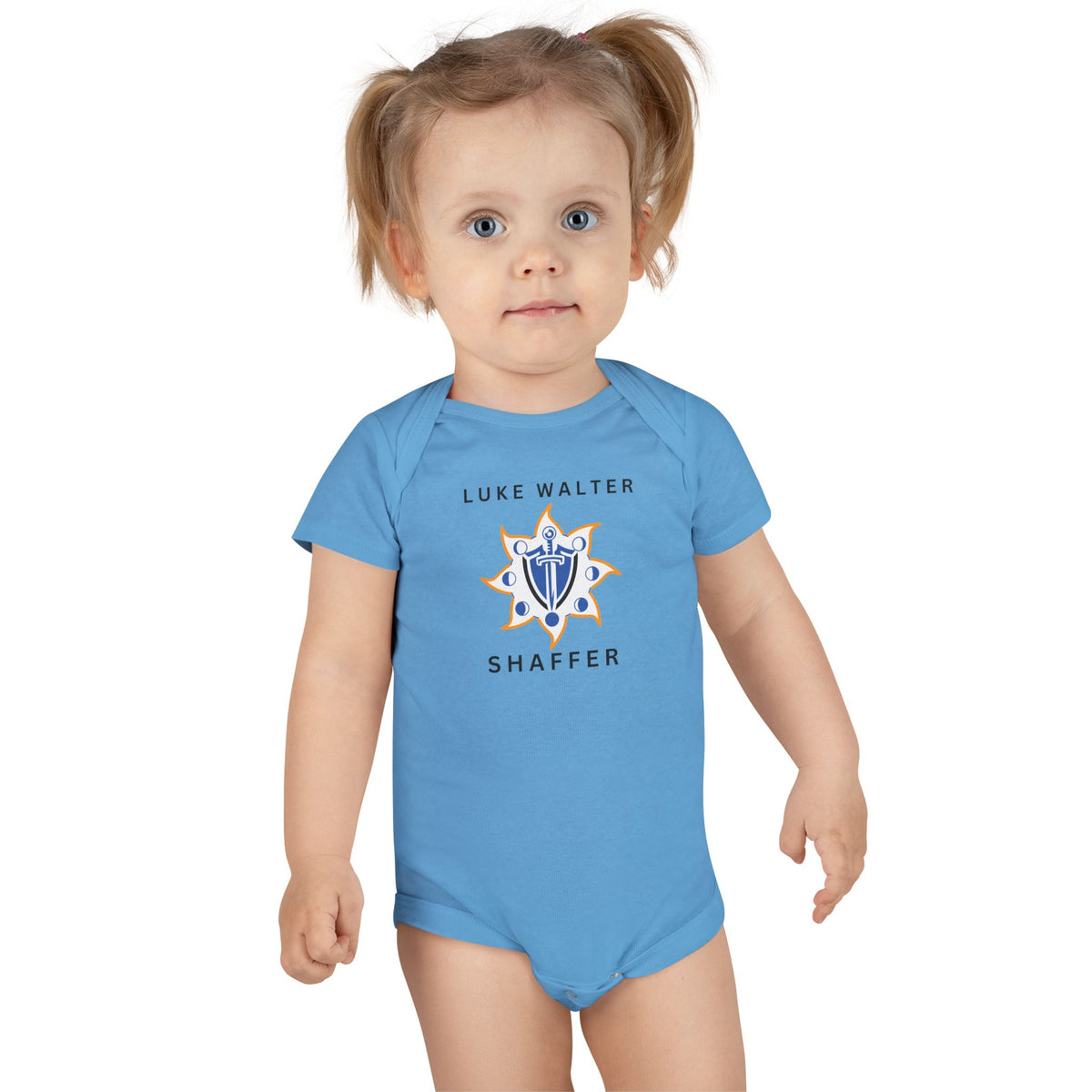 Personalized Baby Onesie with Crest Design — Custom Name Baby Bodysuit