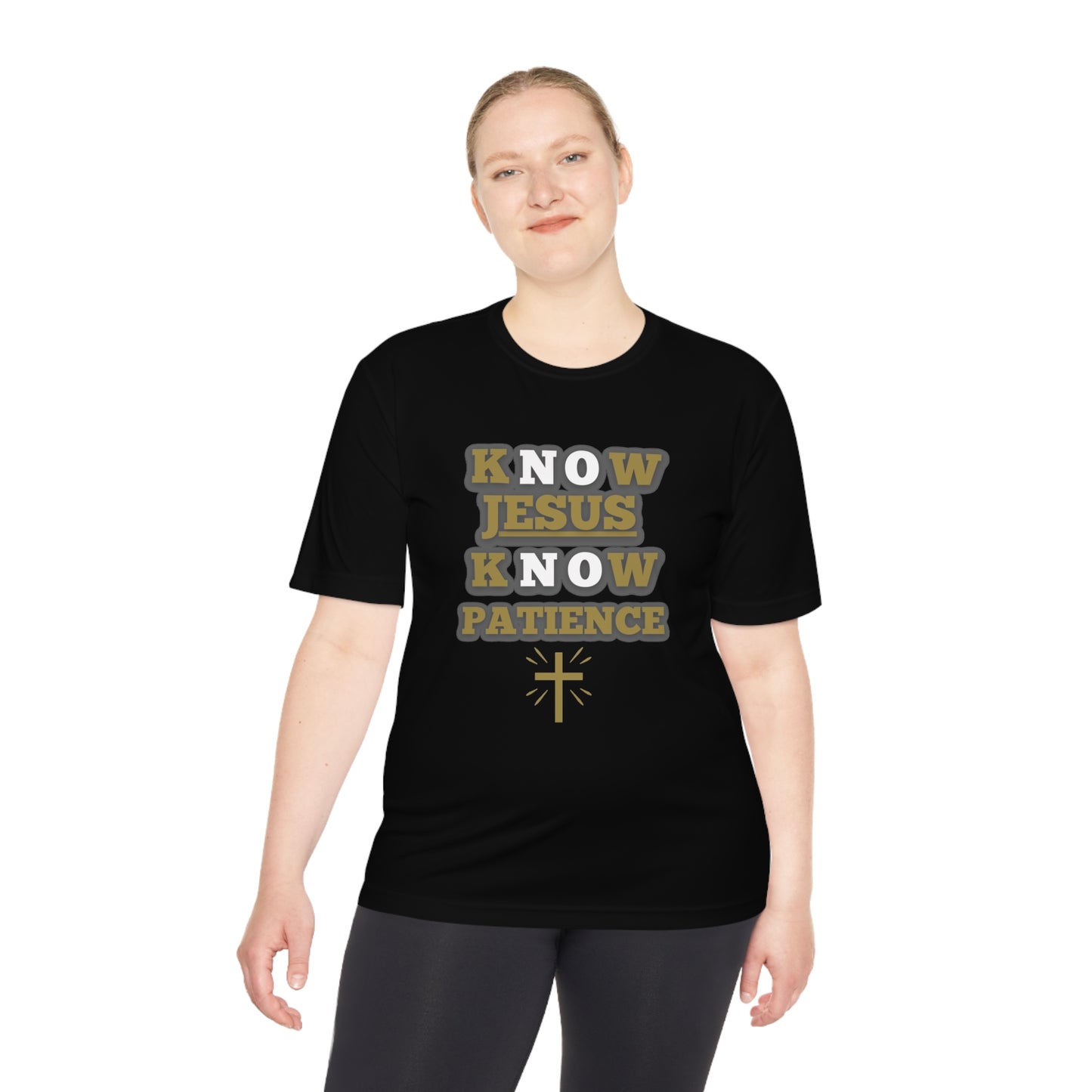 KNOW JESUS KNOW PATIENCE, POLYESTER TEE