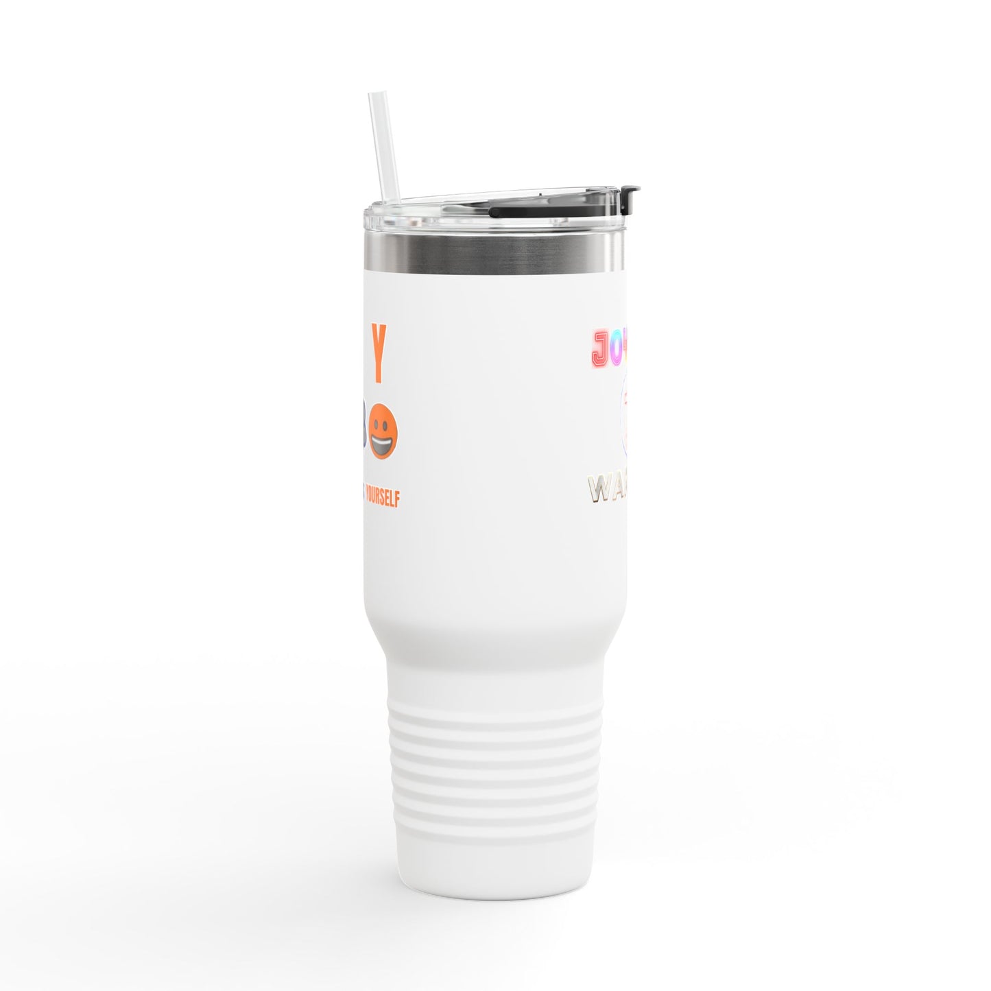 Joyful Warrior 40oz Insulated Travel Mug — Christian Faith Tumbler with Straw
