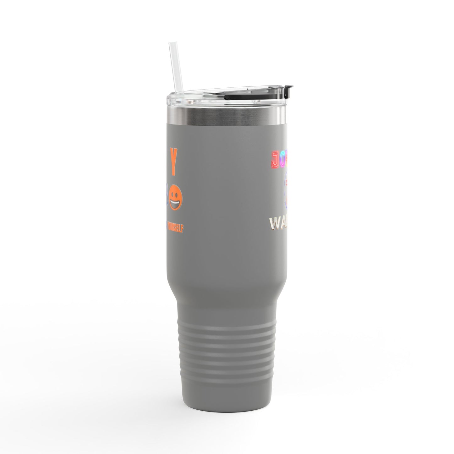 Joyful Warrior 40oz Insulated Travel Mug — Christian Faith Tumbler with Straw