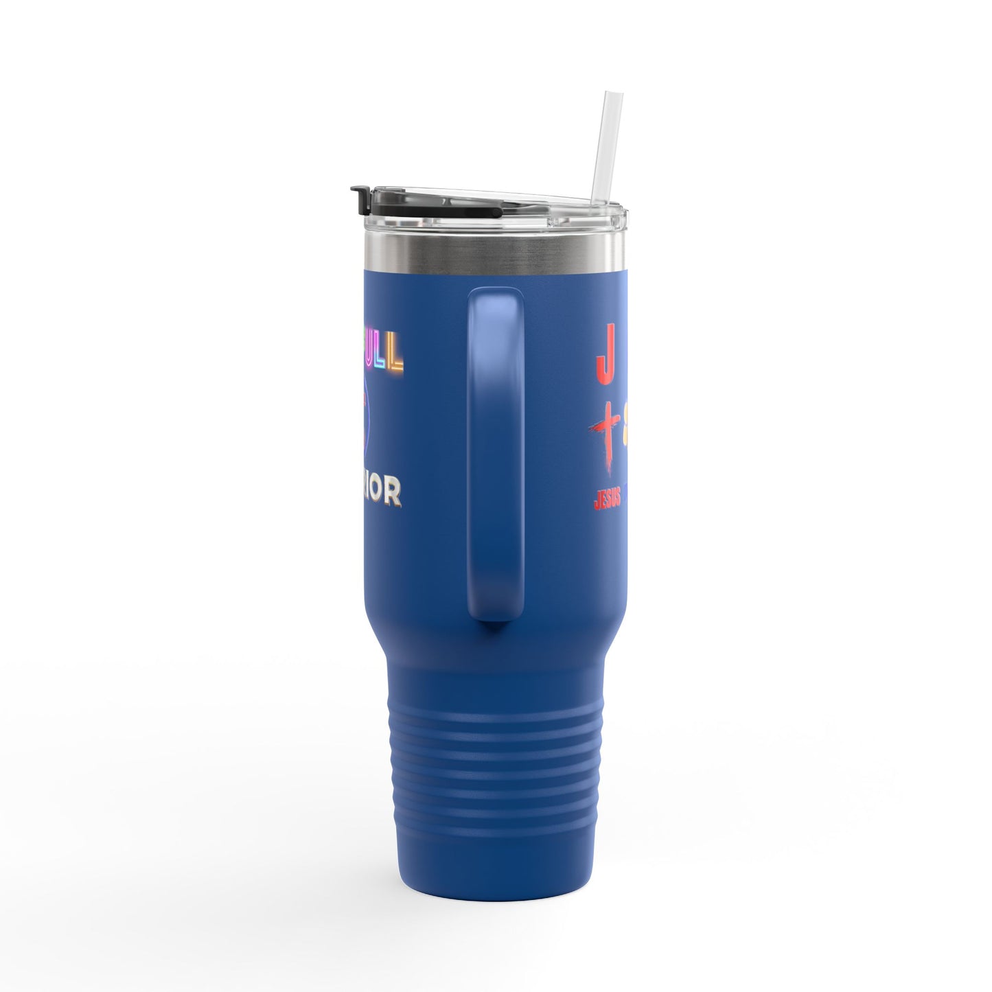Joyful Warrior 40oz Insulated Travel Mug — Christian Faith Tumbler with Straw