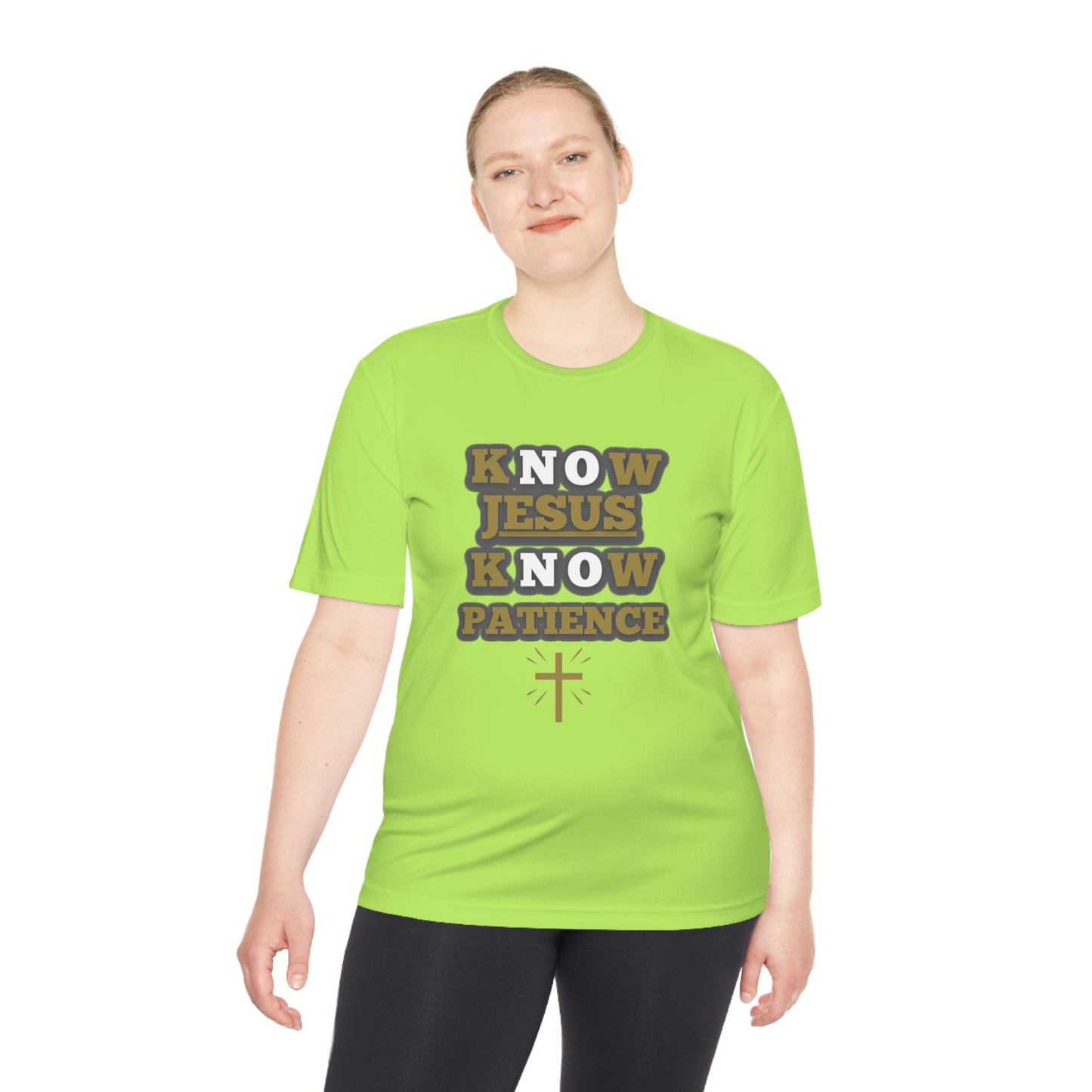 KNOW JESUS KNOW PATIENCE, POLYESTER TEE