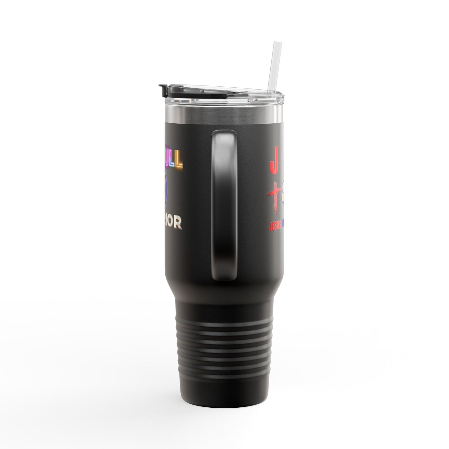 Joyful Warrior 40oz Insulated Travel Mug — Christian Faith Tumbler with Straw