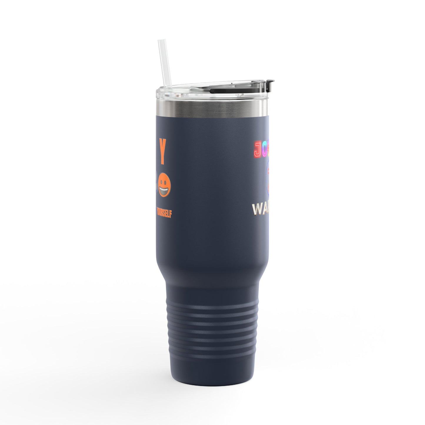 Joyful Warrior 40oz Insulated Travel Mug — Christian Faith Tumbler with Straw