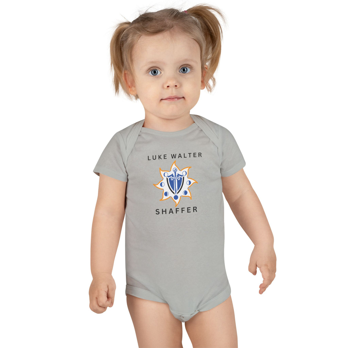 Personalized Baby Onesie with Crest Design — Custom Name Baby Bodysuit