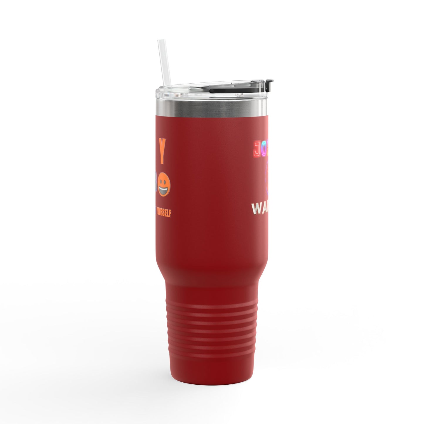 Joyful Warrior 40oz Insulated Travel Mug — Christian Faith Tumbler with Straw