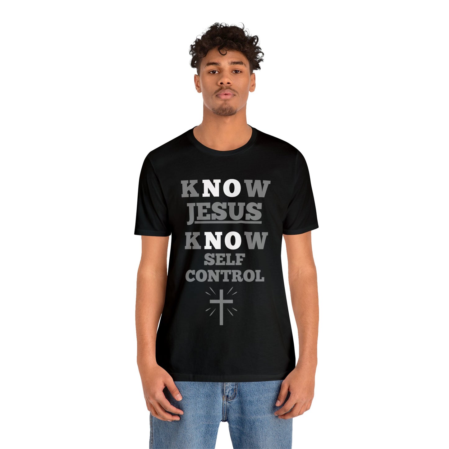 KNOW JESUS KNOW SELF CONTROL COTTON TEE