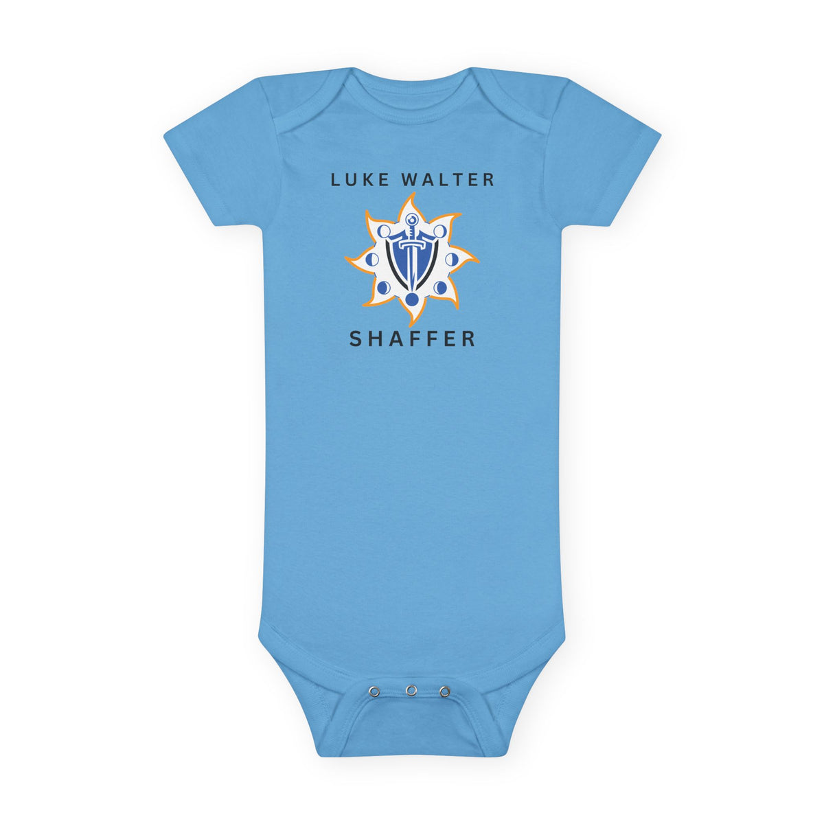 Personalized Baby Onesie with Crest Design — Custom Name Baby Bodysuit