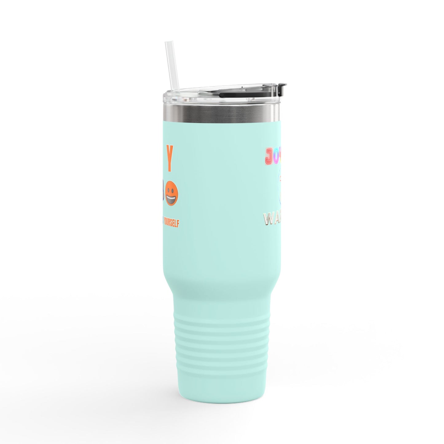 Joyful Warrior 40oz Insulated Travel Mug — Christian Faith Tumbler with Straw