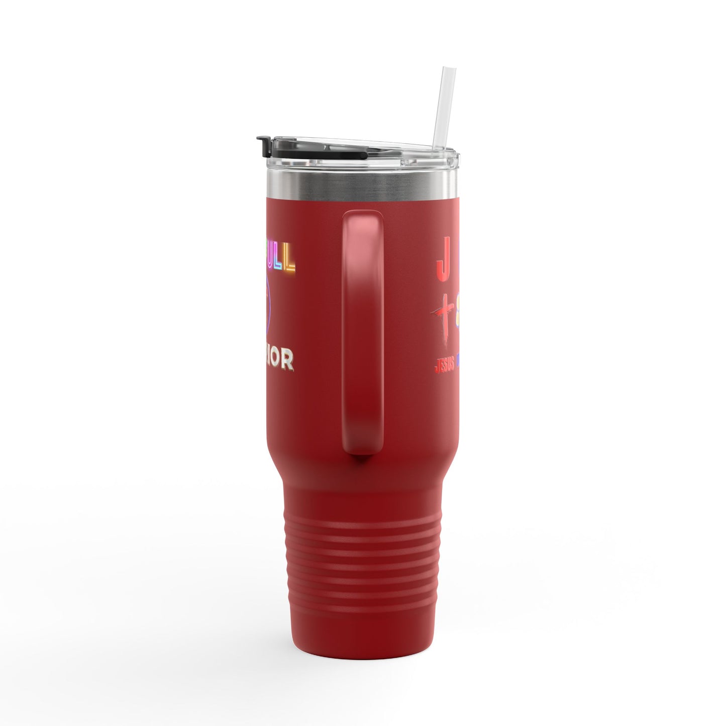 Joyful Warrior 40oz Insulated Travel Mug — Christian Faith Tumbler with Straw