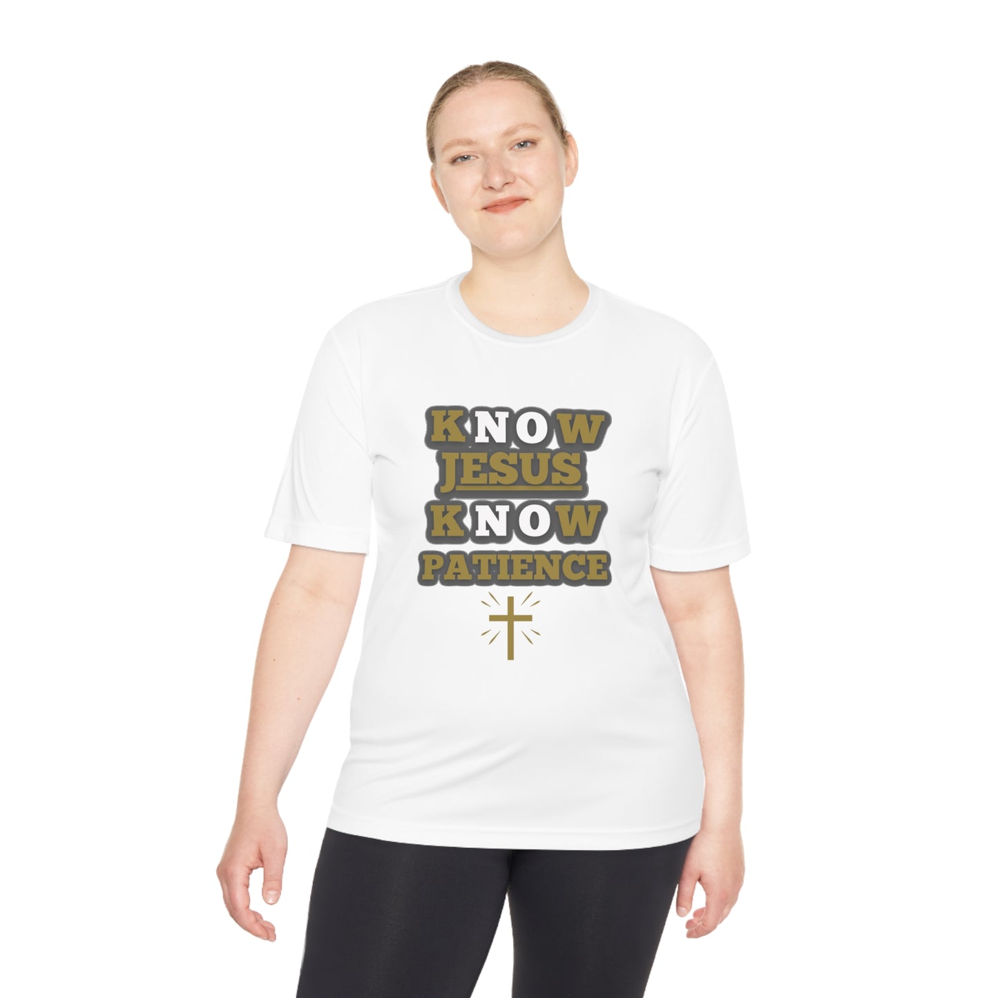 KNOW JESUS KNOW PATIENCE, POLYESTER TEE