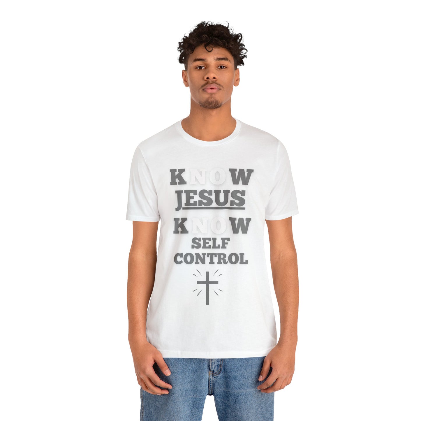 KNOW JESUS KNOW SELF CONTROL COTTON TEE